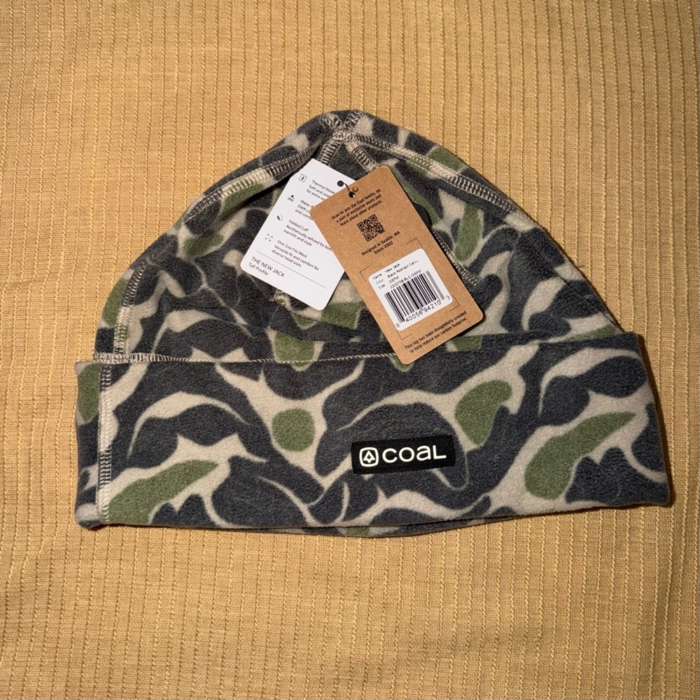 Men's Fleece Camo Beanie - Olive/Gray